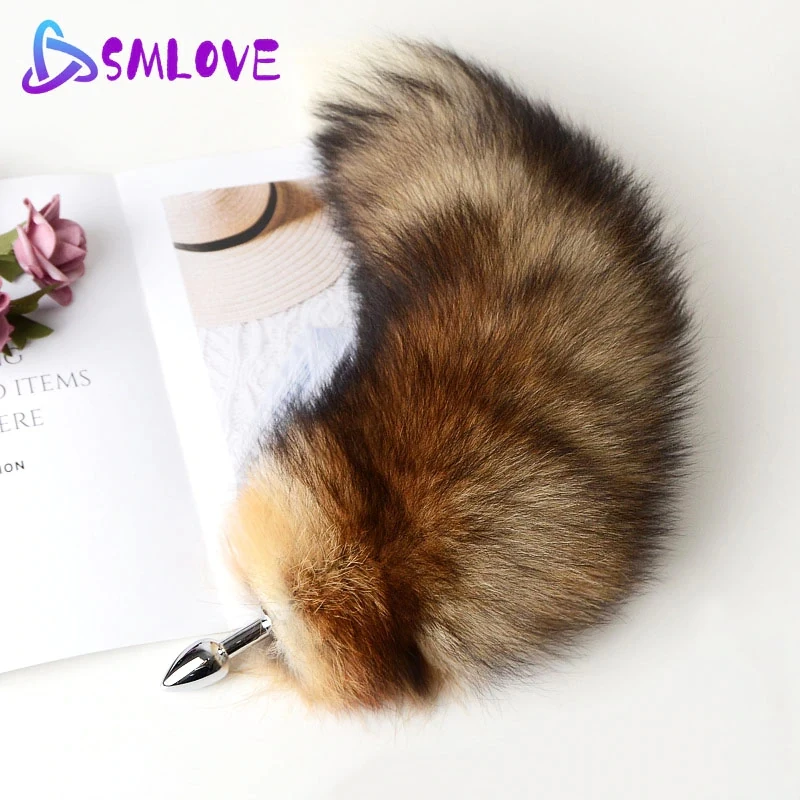 Anal Plug Real Fox Tail Separable Cosplay Butt Plug Anal Sex Tail Adult Products Anal Sex Toys for Woman Couples Men Sexy Shop