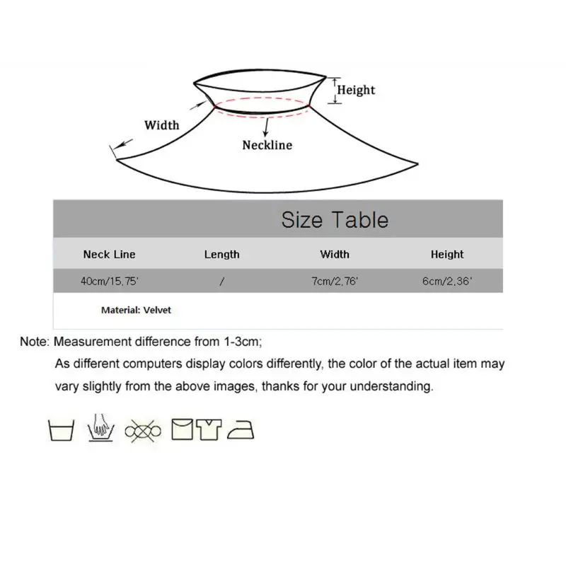 

Womens Victorian Ruffled Fake Collar Pleated Velvet Neck Ruff with Pompom Ties U4LF