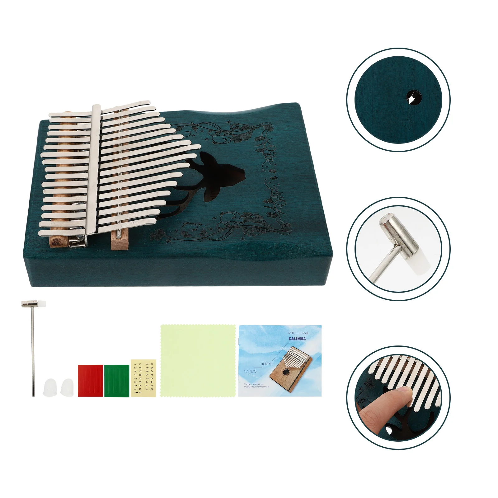 

Деревянное пианино Kalimba Mbira, 17 клавиш, подарок для начинающих