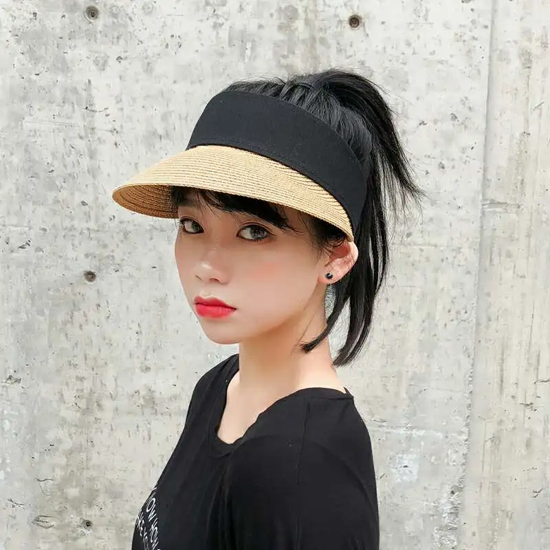 

Sun Hats Women Wide Large Brim Floppy Summer Beach Sun Hat Straw Hat Button Cap Summer Truck For Women Anti-uv Visor Cap Female