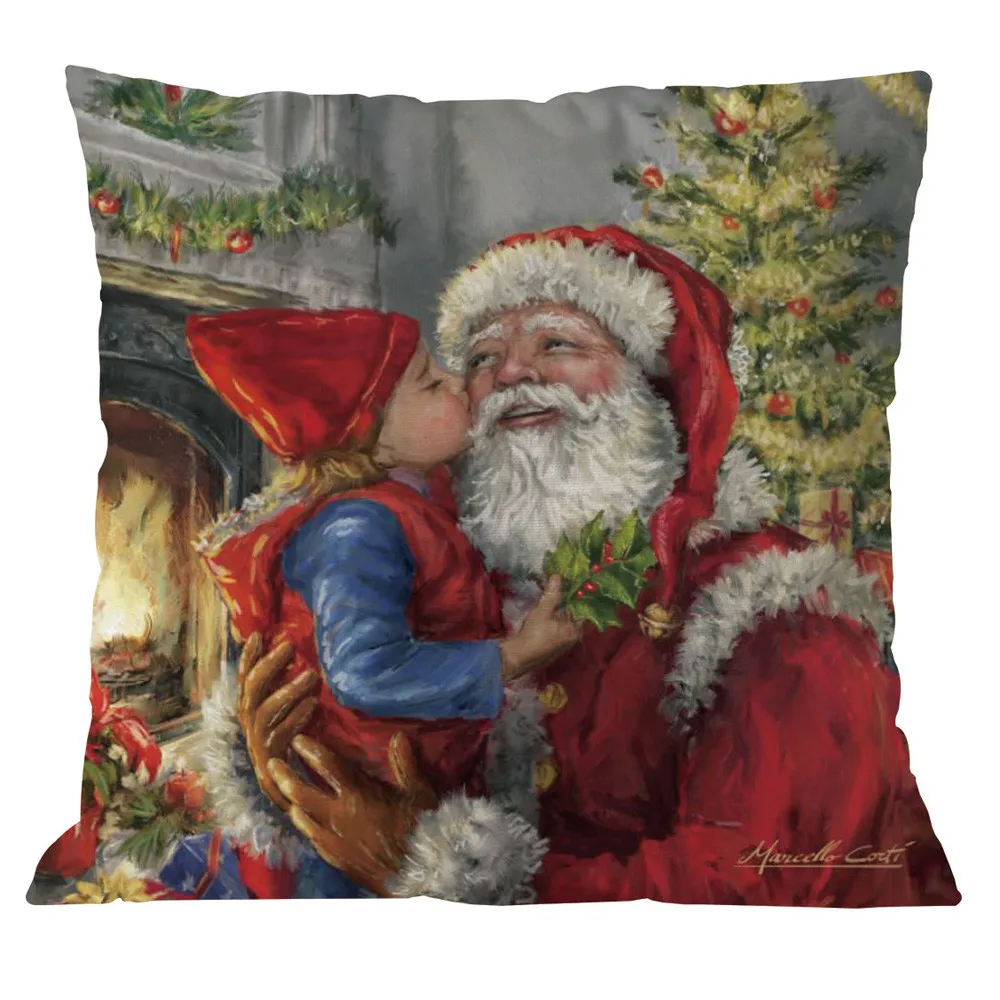 Рождество 2019 подушка на диван кровать крышка Санты Рождественский принт