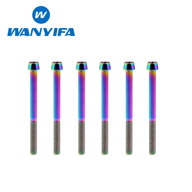 M5x60 rainbow Ваньифа коническая головка шестигранные болты велосипедные винты титан/Ti M5X 45 50 60 мм длинные винты - Цвет: M5x60 rainbow