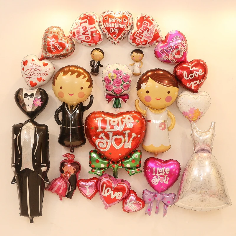 Воздушный шар в форме сердца для невесты и жениха свадебные принадлежности