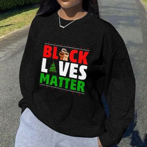 

Christmas Women Hoodies Sweatshirt Pullovers Winter Casual Print Letter O-neck Long Sleeve