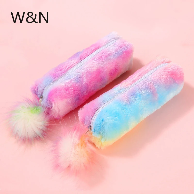 

Kawaii Pencil Case Cute Rainbow Plush Pencil Case for Girls Pencil Bag Stationery Pouch School Pencilcase Lovely School Supplies