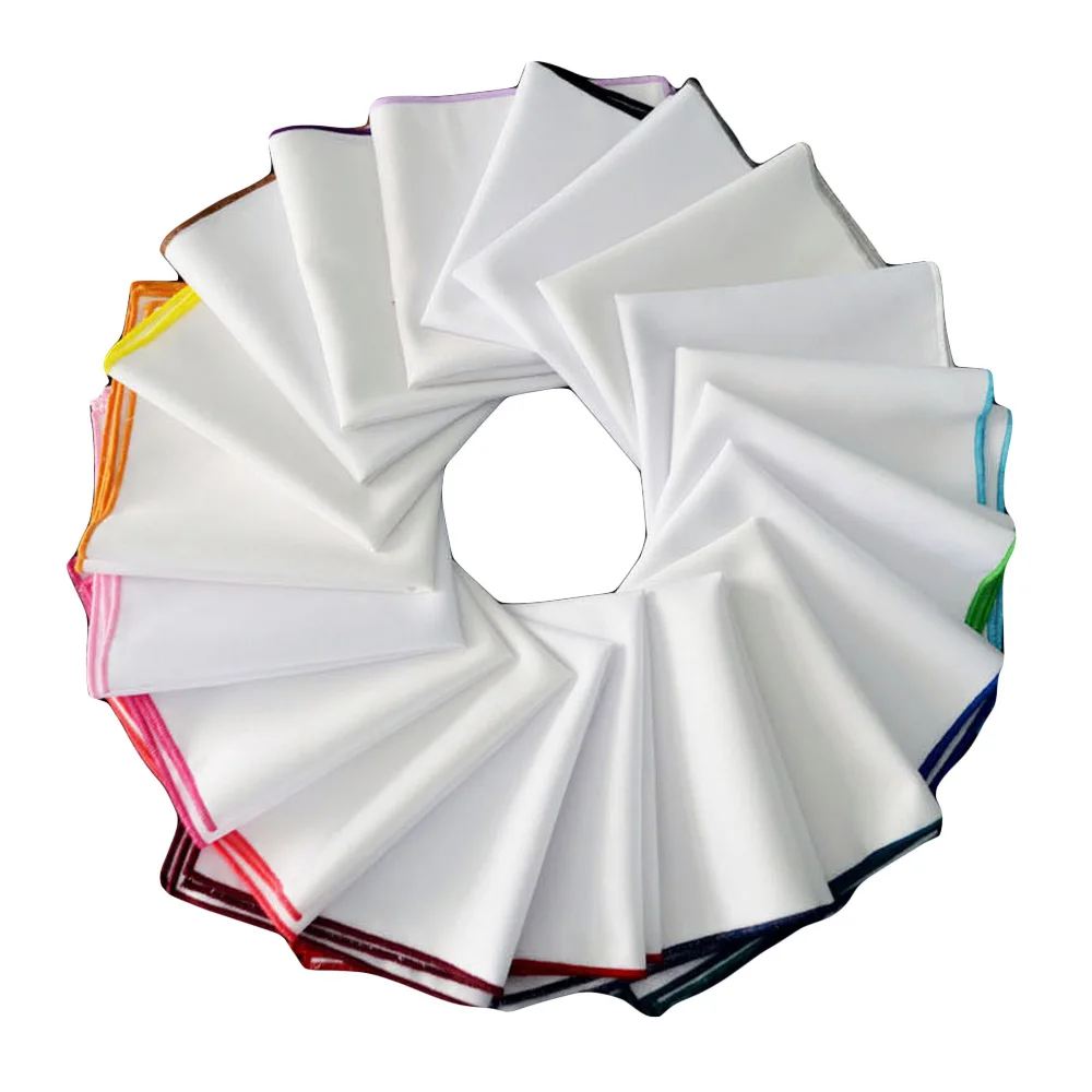 Мужской Карманный платок для костюма стильный красочный рулонный белый носовой