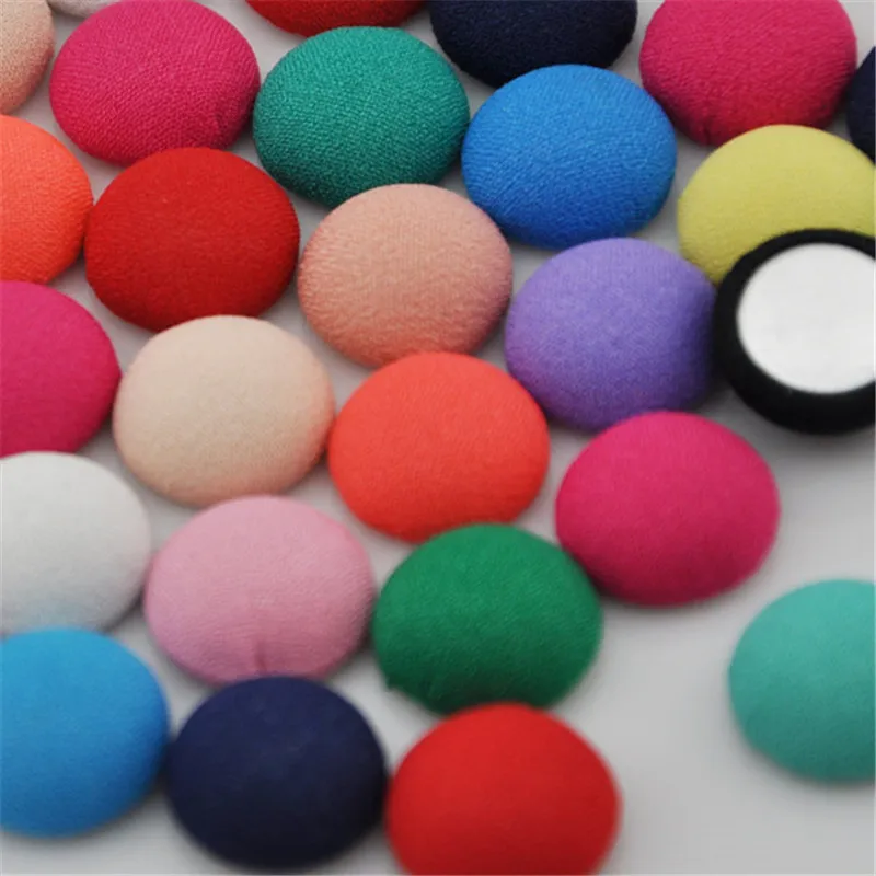 100 шт. разноцветные Круглые тканевые пуговицы с плоской задней крышкой CT11|cover