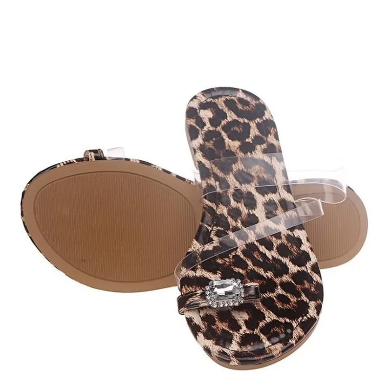 

Spring/summer New 2020 Women Plus Size Women's Shoes Fashion Rhinestone Flip Flops Low Heel Slippers Outdoor All-match Sandals