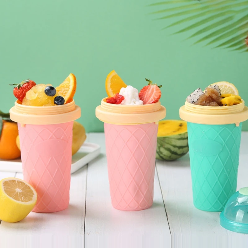 

Squeeze Mugs Slushy Makers DIY Homemade Smoothie Mugs Freeze Drinks Mugs Double Layer Summer Juice Ice Cream Makers Mugs