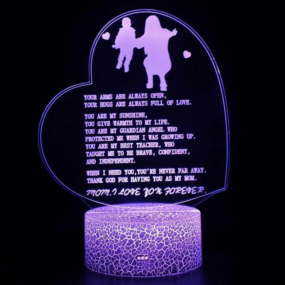 

The LED Cracked Night Light On Mothers Day, To Your Gift Hot Express Support 2021 Drop To The Sale Best Love Shippin E4Q9