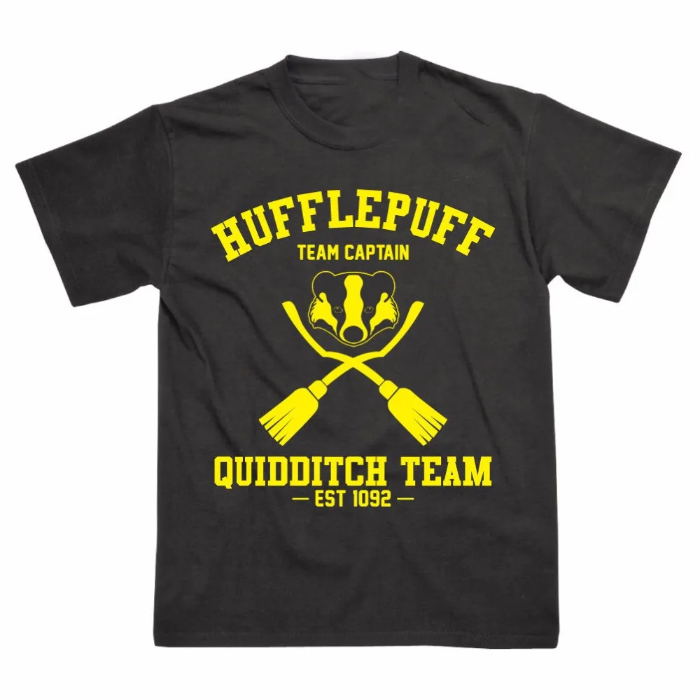 2019 Новые футболки унисекс Забавные топы базовые модели Hufflepuff Квиддич командная