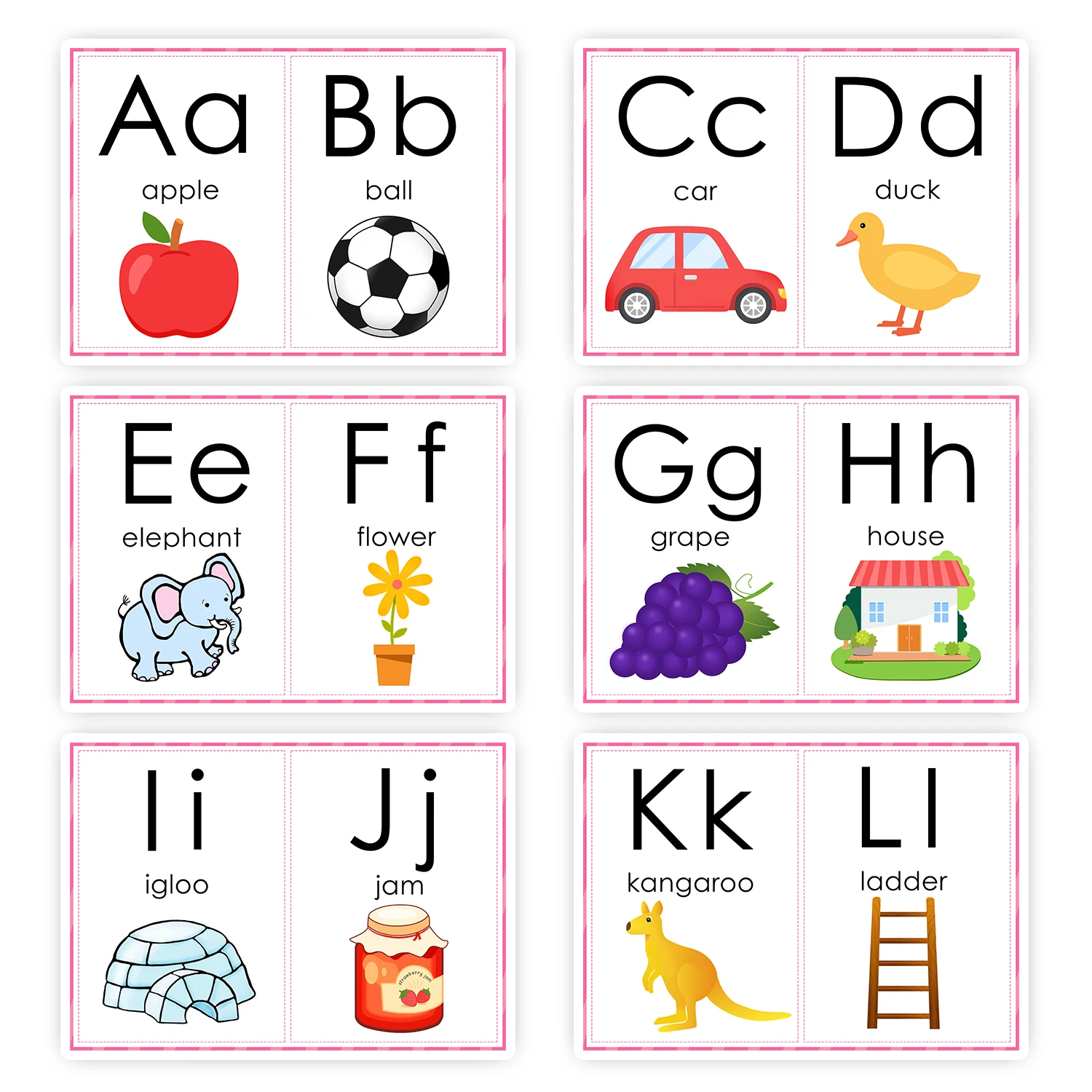 

A4 Card Baby Learning ABC Alphabet English Poster Waterproof Durable kids Early Education Classroom Decoration Classroom layout