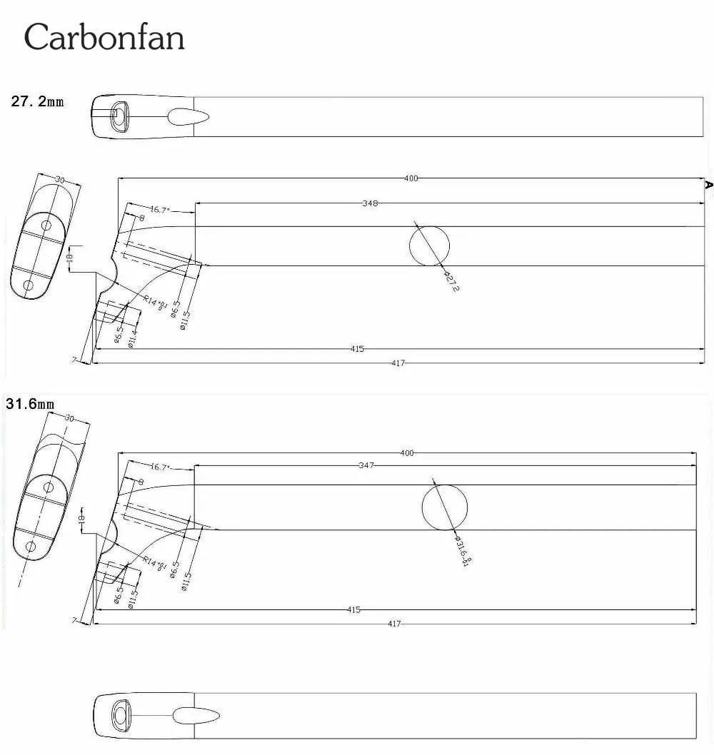 Carbonfan 27,2/31,6X350/400 дорожный руль управления& стойка сиденья для велосипеда мtb высокомодульный углерод фирмы Toray+ 7075 Aloy офсетная печать Велосипедное Сиденье