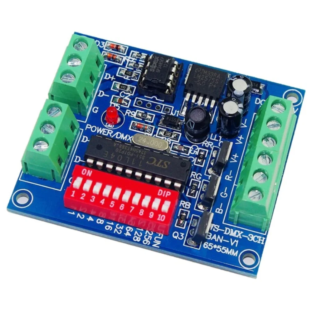 

Светодиодная 3CH DMX512 Плата декодера RGB панель управления