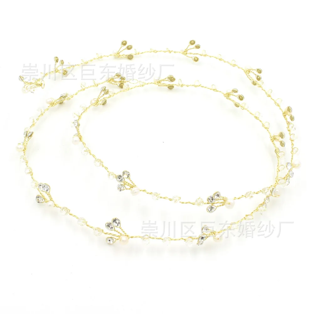 Двойная повязка для волос с жемчужинами в европейском и американском стиле |