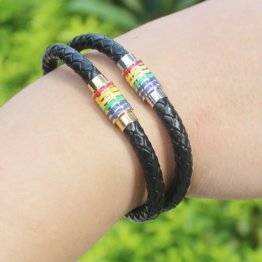 Ювелирные изделия наручные кожаный мужской браслет Ретро панк-подвеска цепочка