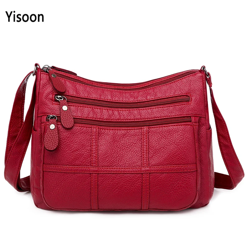 Женская сумка мессенджер женские повседневные сумки многослойные из мягкой