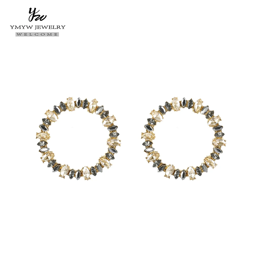 YMYW 2019 Популярные Простые геометрические креативные круглая инкрустация серьги
