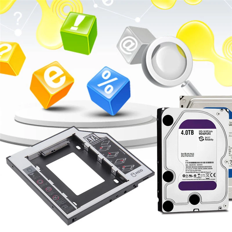 

Universal Sata 2Nd Hdd Ssd Hard Drive Caddy 9.5Mm For Cd/Dvd-Rom Optical Bay For Hdd Sataii Sdd Hard Disk Bracket