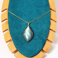 natural labradorite pendants necklaces for women s shaped sunlight energy stone necklaces women fashion moonstone jewelry gift