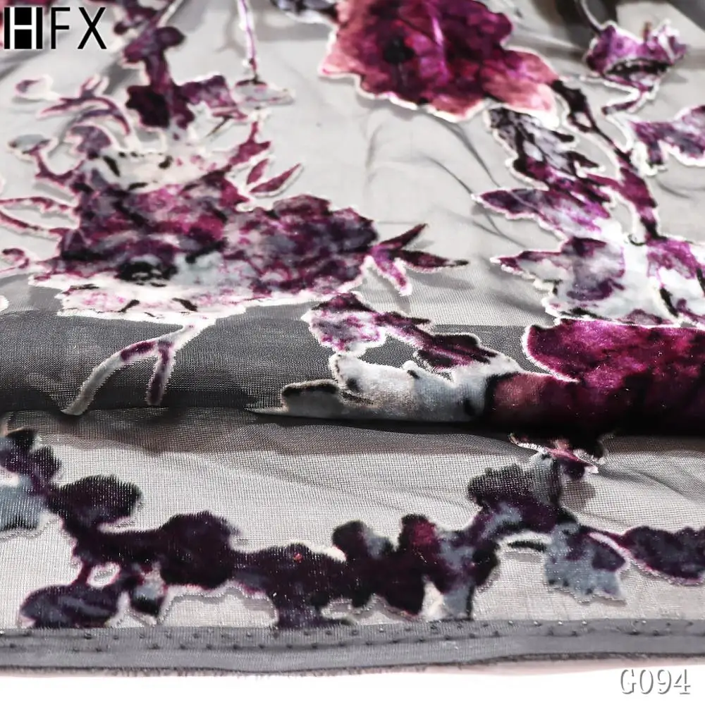 

HFX velvet Lace Fabric Wedding New Embroidery Wholesale African Nigerian French Gold Bridal Tulle Net Lace Fabric Material G094