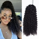 Aliballad кудрявые накладные человеческие волосы на шнурке, бразильские афро-волосы для наращивания, для черных женщин, Реми 150 г, 4 расчески