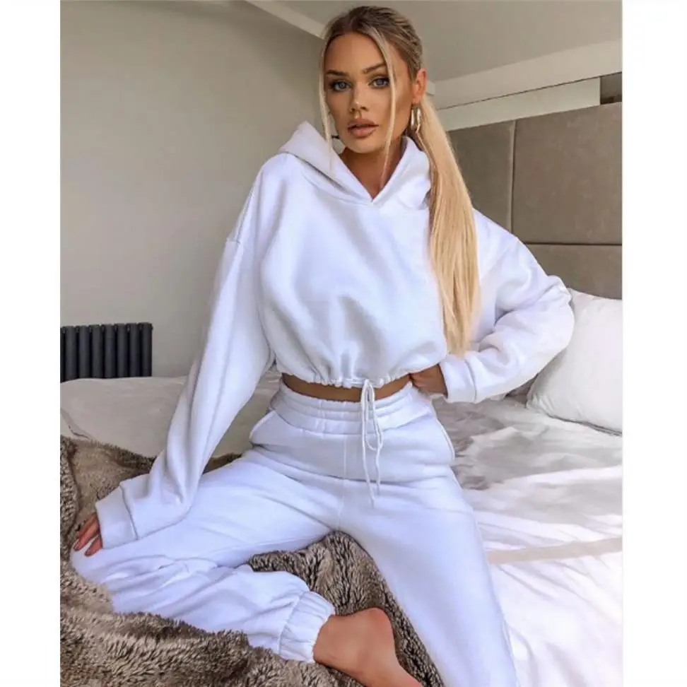 

2021 Women's Spring and Autumn New Fashion Long Sleeve Sports Casual Sweater Set Two-piece Set