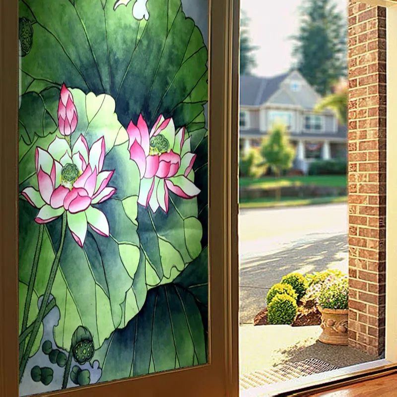 Витражная статическая липкая оконная пленка матовый светлый Прозрачный