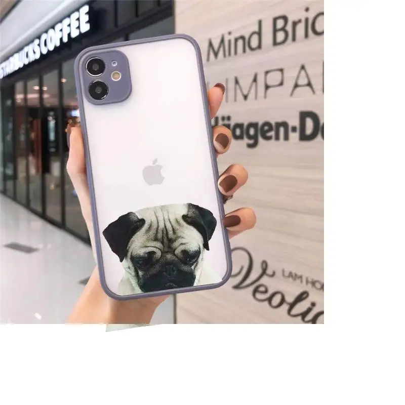 

Pug Dog French Bulldog Phone Cases Matte For iPhone 12 Mini 11 Pro XR XS Max 7 8 Plus X Hard PC Back Cover