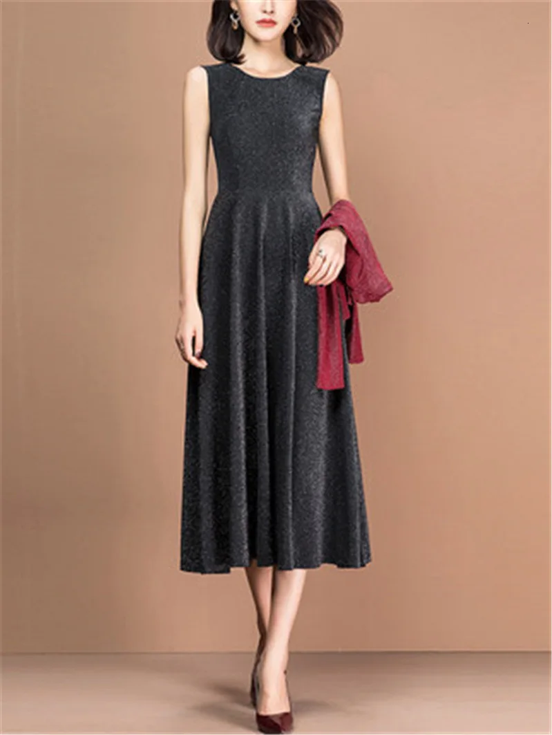 Женский офисный комплект из двух предметов деловое платье трапеция с длинным