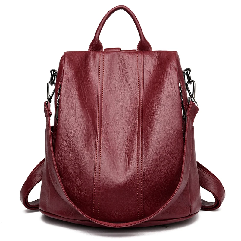 Фото Роскошные брендовые кожаные рюкзаки для женщин модный ранец с защитой от кражи