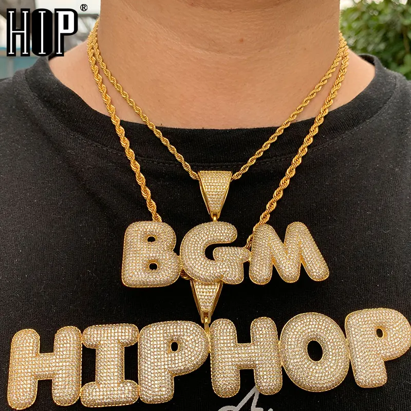 Хип хоп заказное имя буквы пузыря кубического циркония Bling комбинация слов