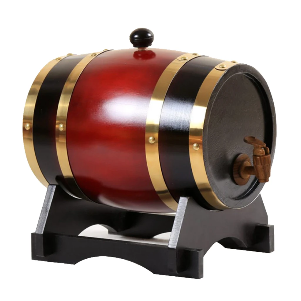 

Retro Oak Wine Barrel Special Brewing Port with Stand For Whiskey Home Hotel