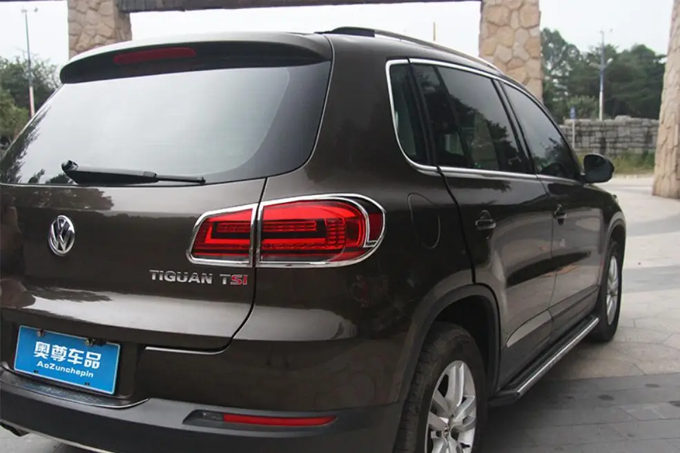 Накладка на переднюю фару автомобиля из АБС пластика и заднюю для Vw Volkswagen Tiguan 2010 2016|Хромирование| |