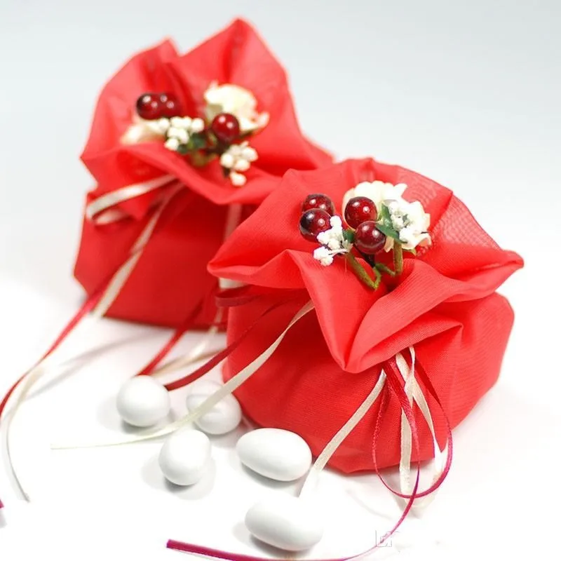 100 шт./лот двойные Сатиновые свадебные сумки конфетный мешочек Подарочная сумка