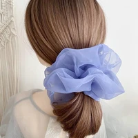 solid color organza hair scrunchie hair ring for girls ponytail holders hair bands elastic hairband headwear hair accessories