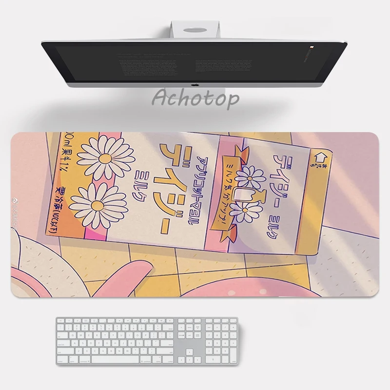 large anime pink mousepad gamer cute kawaii gaming mouse pad xxl rubber otaku locking edge big fashion laptop notebook desk mat free global shipping