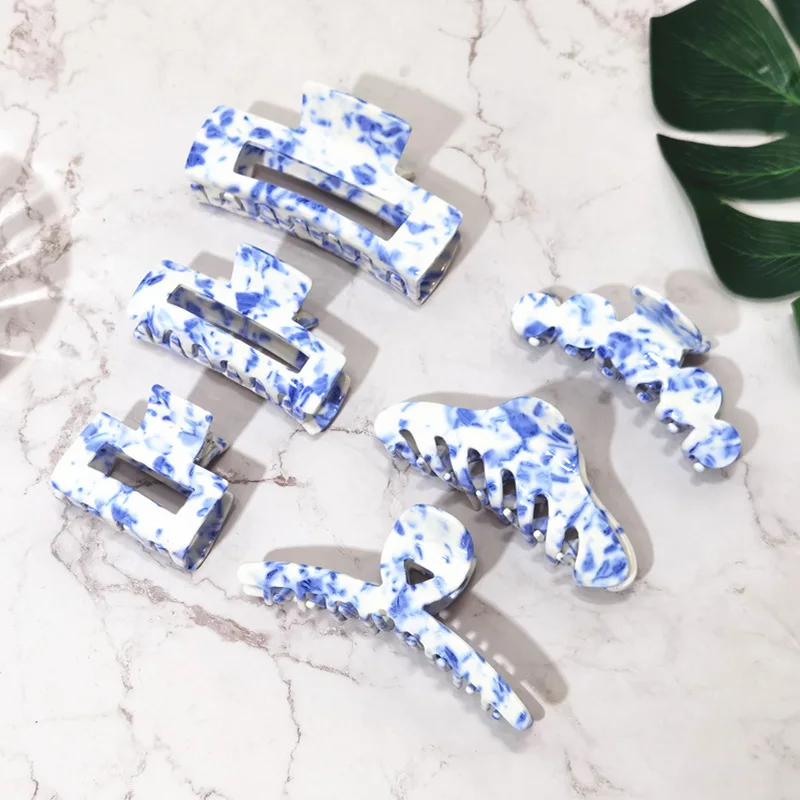 

Chinese wind Women Elegant Hair Claw Blue And White Porcelain Hair Clips Headband Hairpin Hair Accessories Barrettes Hair Crab