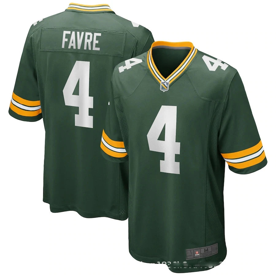 

Футболка для фанатов американского регби с вышивкой Bilok 4 # Favre