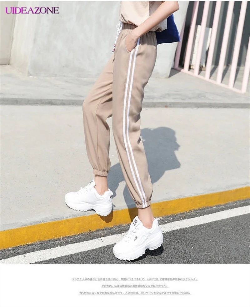 Женские спортивные брюки UIDEAZONE модные повседневные с боковыми полосками и