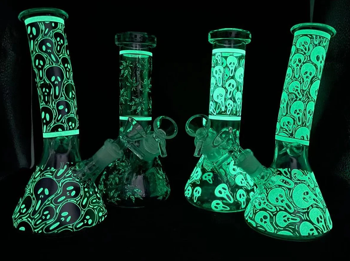 

8" Glow in the Dark Scary Skeleton Glass Vase for Home Decor glass vase precision glass tube glass oil collector