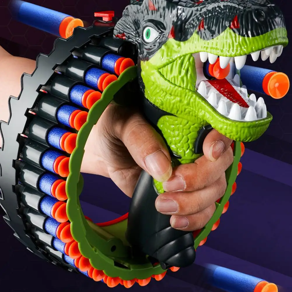 

Kids Dinosaur Guns Toys Bacelet Electric Continuous Shooting Soft Bullets Dino Tyrannosaurus Rex Boys Game Children Gifts