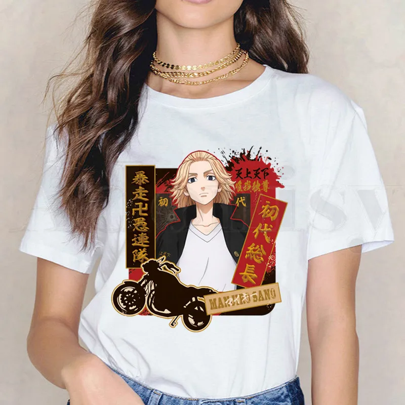 

Tokyo Revengers Harajuku Manjiro San Anime Short Sleeve Female Tops Tees Harajuku VintageT Shirts Women's T-shirt