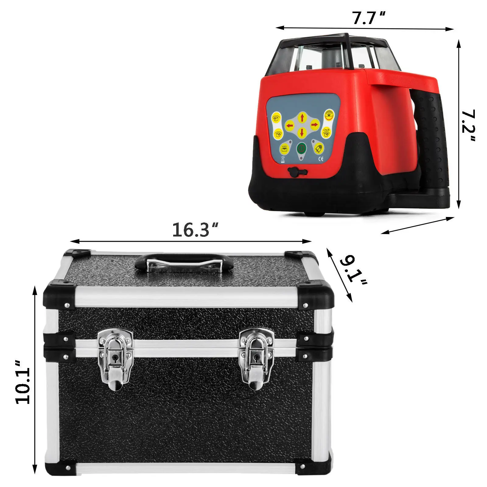 Leveling Rotary Rotating Laser Level Red Beam Electronic Self-Leveling With Case 360° | Инструменты