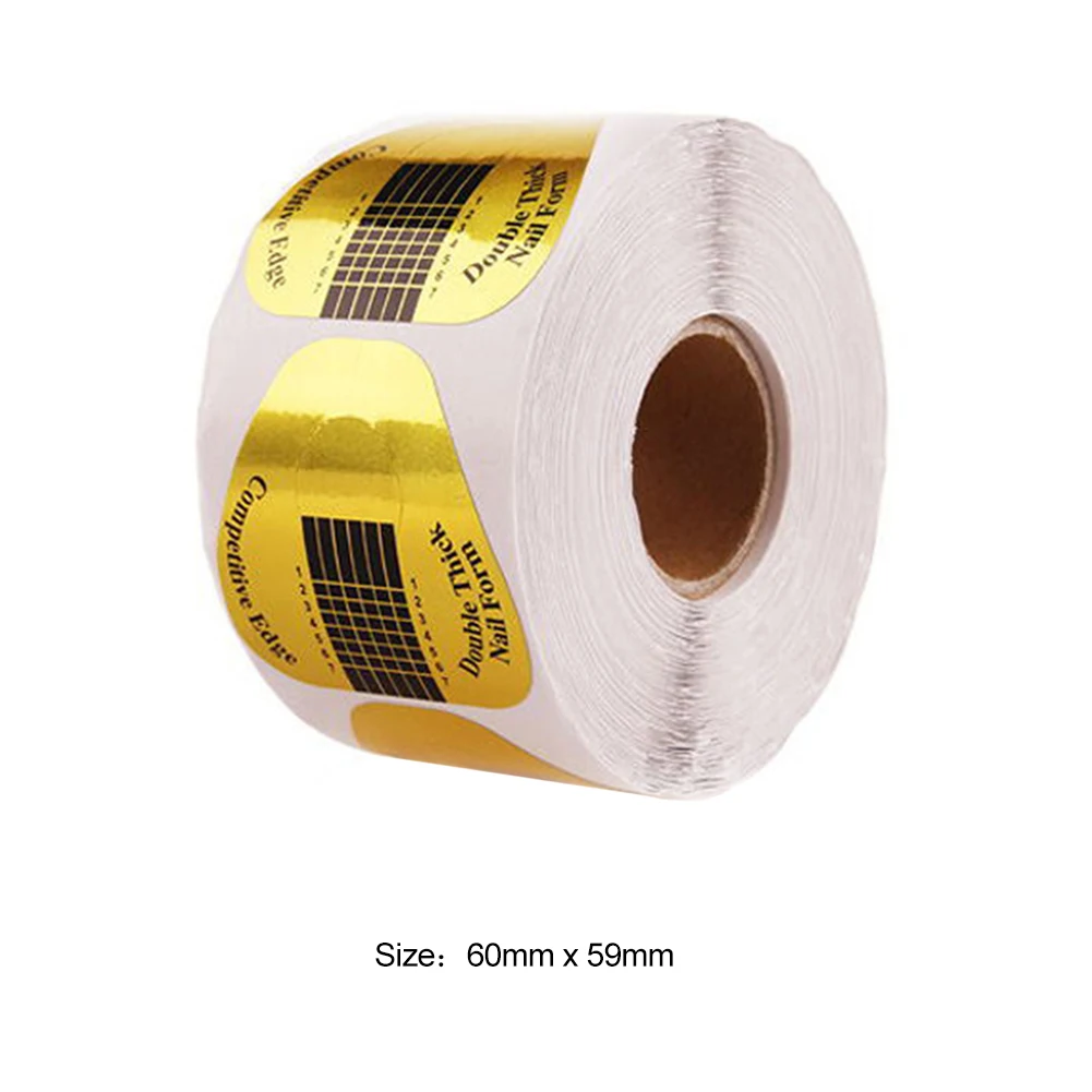 

Multi-function Nail Extension Builder Form 500pcs Bright Gold Manicure UV Gel French Tips Stencil Guide Nail Art Tools