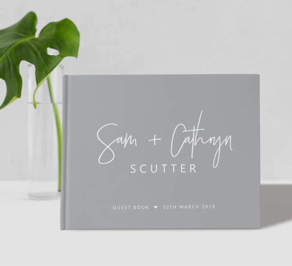 Серый день рождения Гостевая книга Персонализированные Свадебные журналы