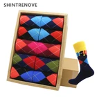 Качественные Классические мужские носки, повседневные Компрессионные носки из чесаного хлопка, деловые носки, веселые забавные носки для мужчин