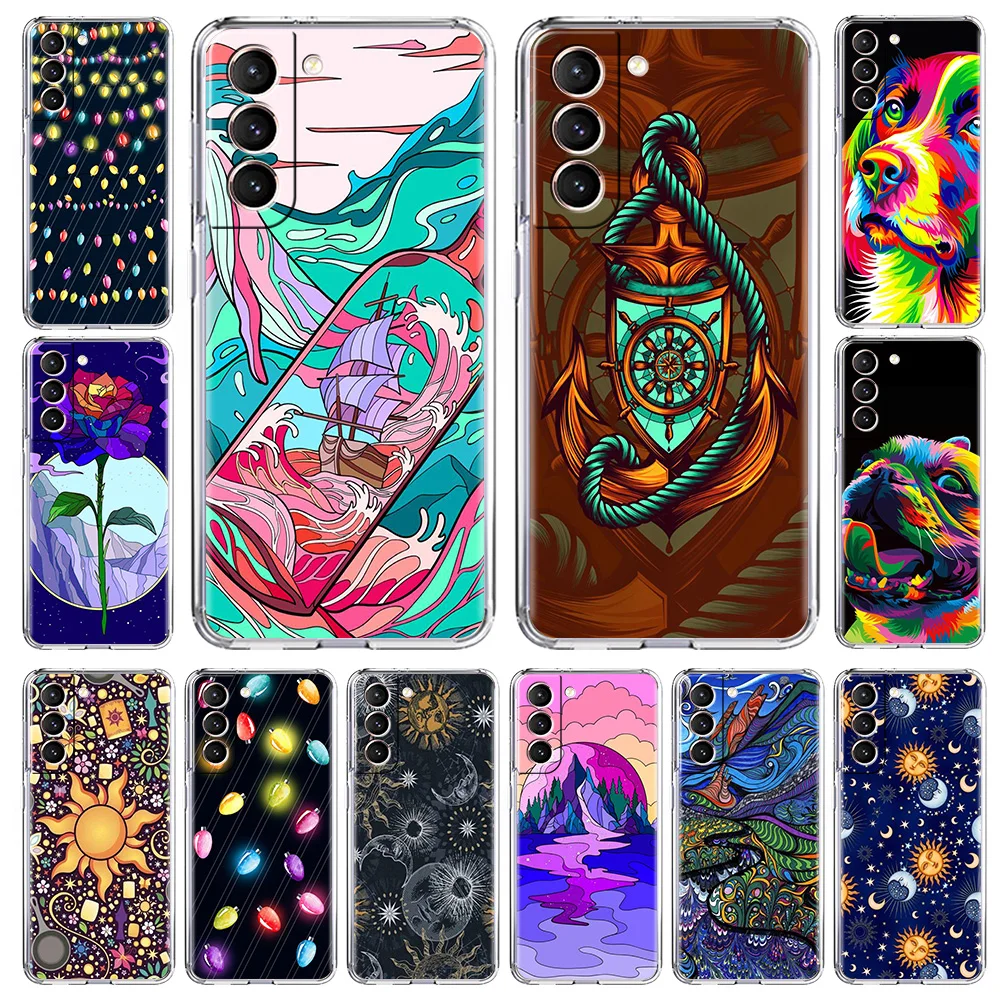 

Cartoon Anime Cover for Samsung Galaxy S20 FE S21 Ultra S10 S10E Note 10 20 Lite Plus Transparent Soft Phone Case TPU Bag