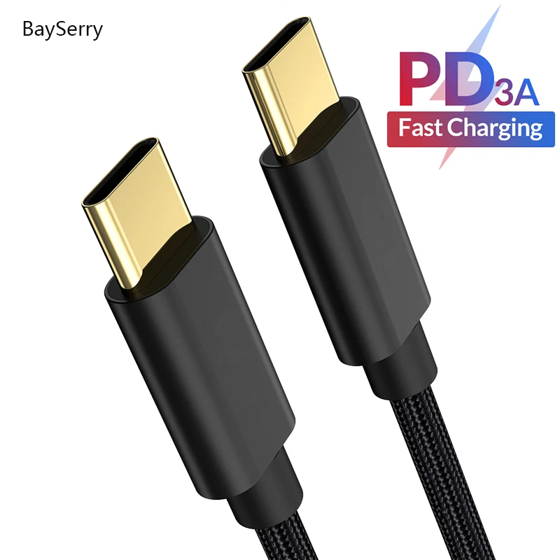 BaySerry 60 Вт USB Type C кабель к для Samsung S9 S10 Plus Xiaomi Мобильный телефон USBC PD Быстрая зарядка