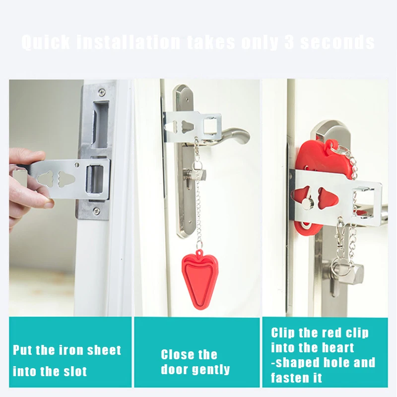 Портативный дверной замок безопасный прочный без отверстий съемная дверная